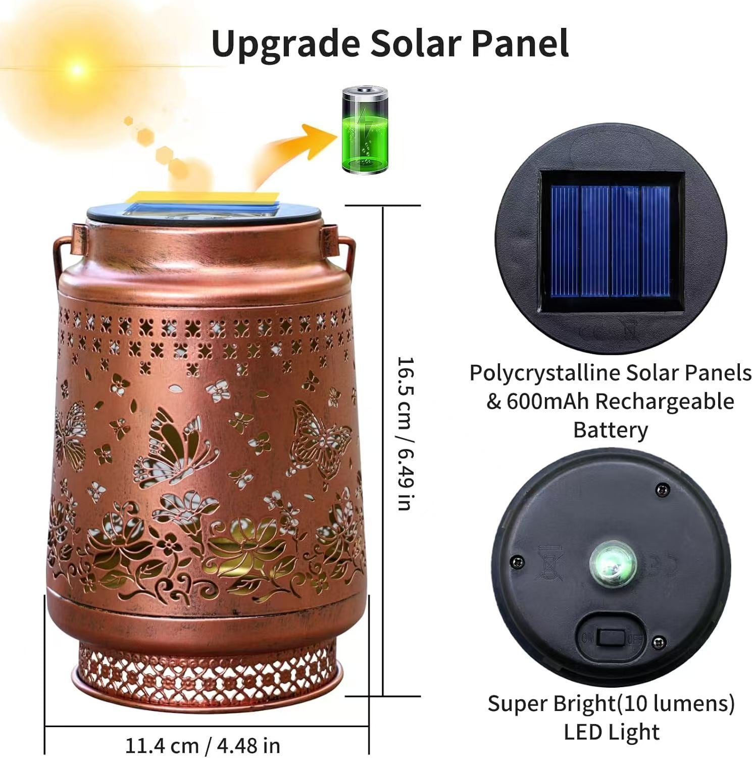 Solar Hummingbird Barn Lantern Outdoor Courtyard Decorative Waterproof Projection Lamp