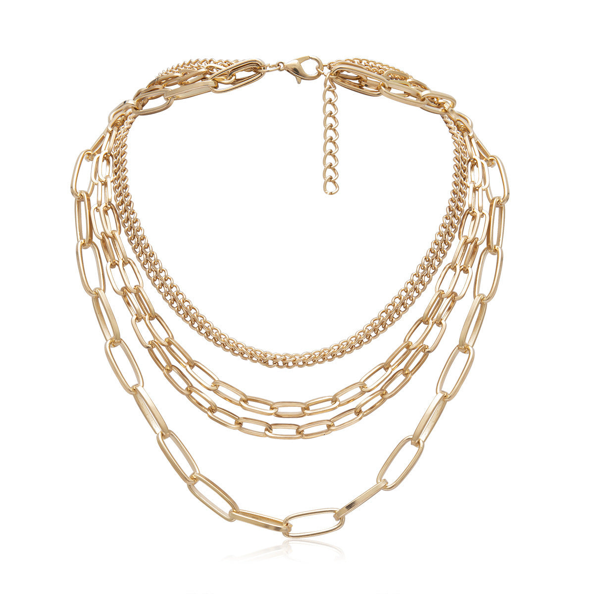 Retro punk multilayer mix and match chain necklace