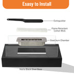 2Pack Smokeless Fire Pits With Windshield   Rectangular Outdoor Firepit With Telescoping Roasting Forks & Fire Tamer Iron Body  Stainless Steel Burn Chamber  Black