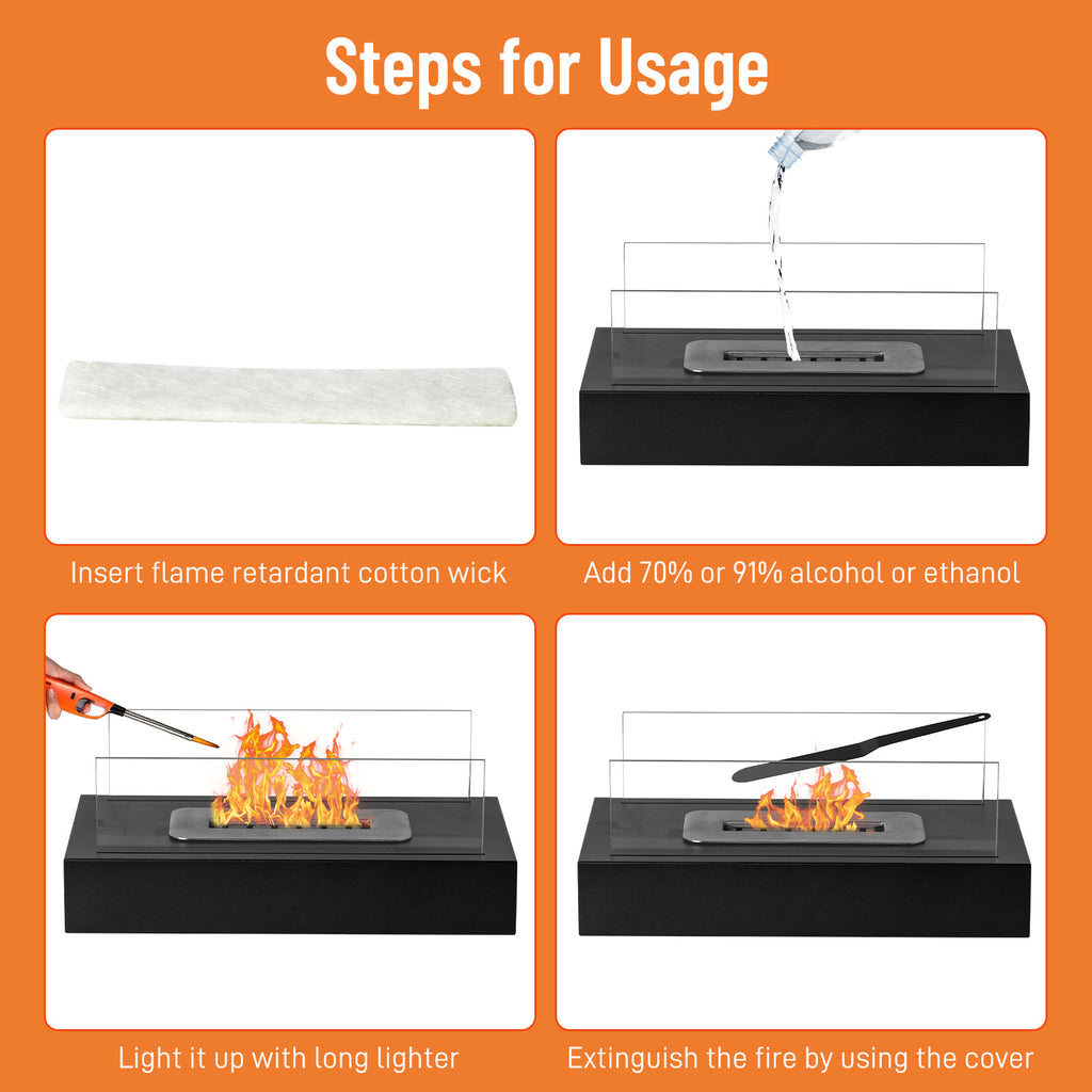 2Pack Smokeless Fire Pits With Windshield   Rectangular Outdoor Firepit With Telescoping Roasting Forks & Fire Tamer Iron Body  Stainless Steel Burn Chamber  Black