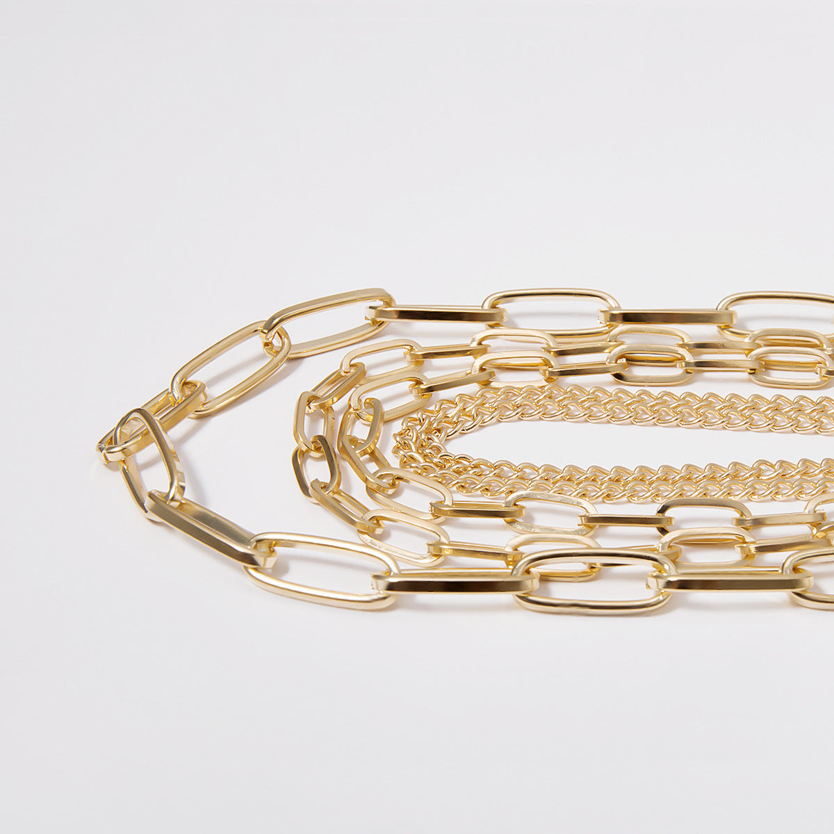 Retro punk multilayer mix and match chain necklace
