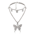 Mix and match butterfly diamond necklace set