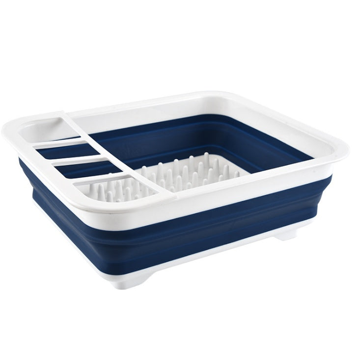 Folding Drainage Dish Rack Kitchen Shelves Multifunctional Dishware, Chopsticks and Cutlery Storage Dishware Storage Dish Rack
