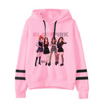 Customized parallel bars sweater with printed hood