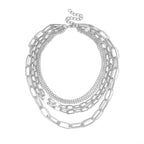 Retro punk multilayer mix and match chain necklace