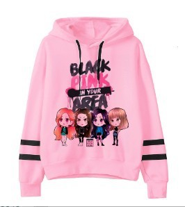 Customized parallel bars sweater with printed hood