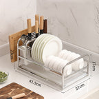 Kitchen Shelves Dishware Storage Rack Dry Washing Dish Rack Drain Rack Cupboard Tableware Dish Storage Box