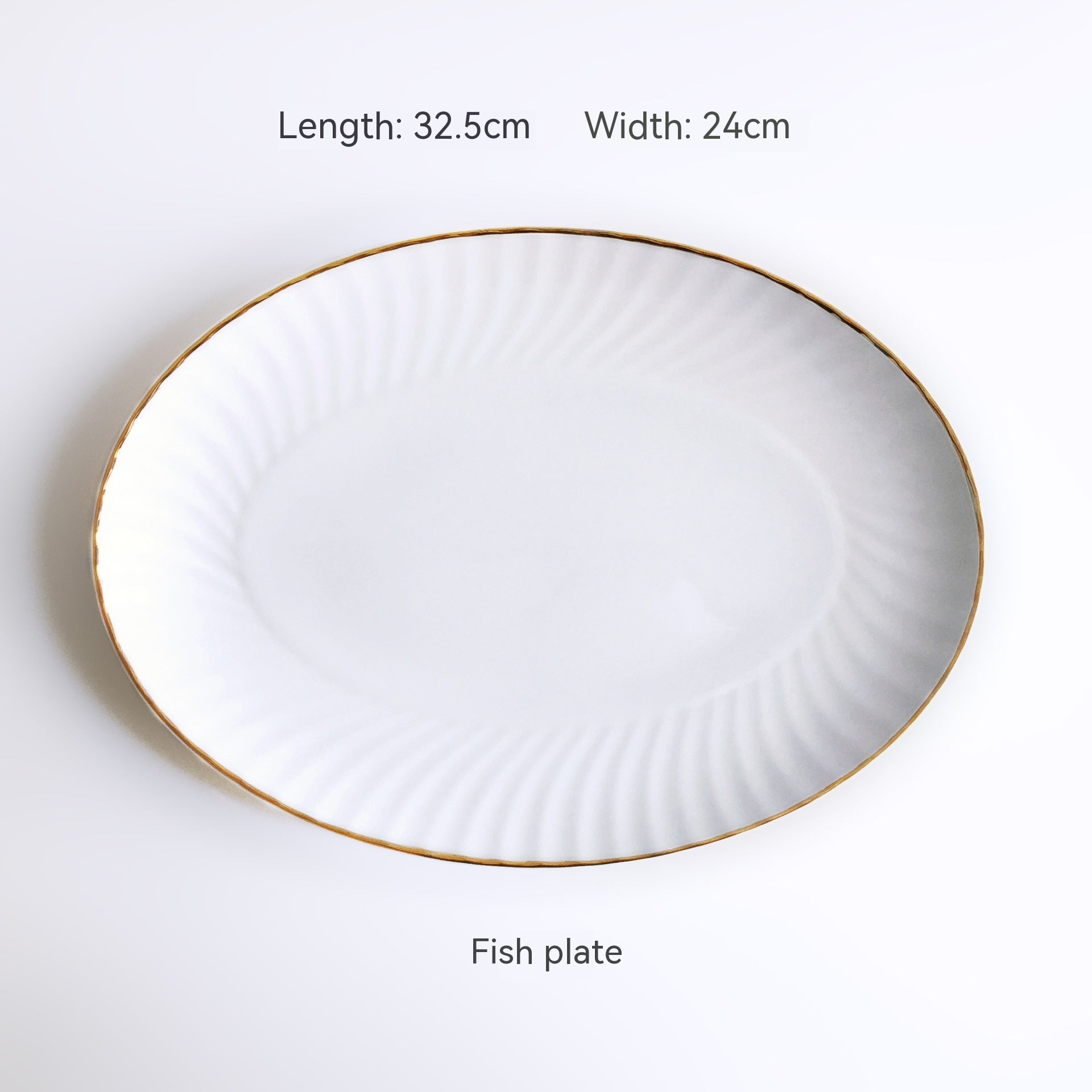 Golden Trim Bone China Western Cuisine Plate Household Dinner Plate Plate Dish Dishware Suit Combination Plate