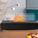 2Pack Smokeless Fire Pits With Windshield   Rectangular Outdoor Firepit With Telescoping Roasting Forks & Fire Tamer Iron Body  Stainless Steel Burn Chamber  Black