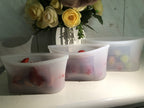 3pcs Reusable Silicone Food Storage Bags, Sandwich Snack Bags Zip Container Safe