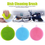 3Pcs Silicone Dish Washing Sponge Scrubber Kitchen