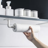 1pcs Kitchen Paper Towel Holder Self-adhesive Accessories Under Cabinet Roll Rack Tissue Hanger Storage Rack for Bathroom Toilet